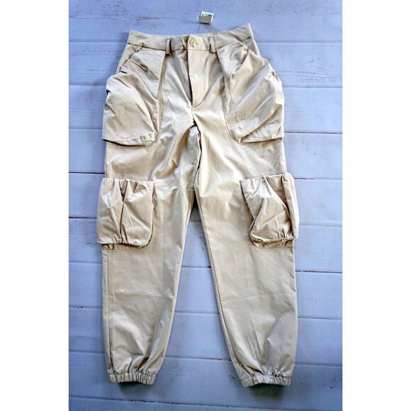 Forever 21 Pants - Forever 21 Women's Beige Cargo Tapered Pants - Size M
